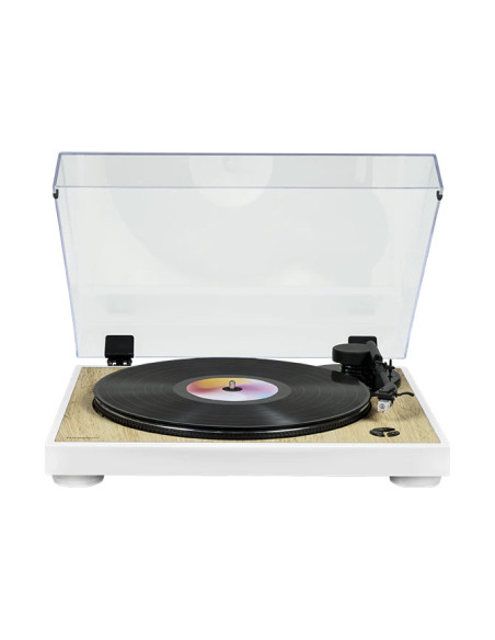 Thomson TT300 Tocadiscos de tracción por correa Blanco, Madera