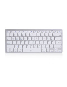 Ewent EW3119 teclado Hogar Bluetooth QWERTY Portugués Plata, Blanco