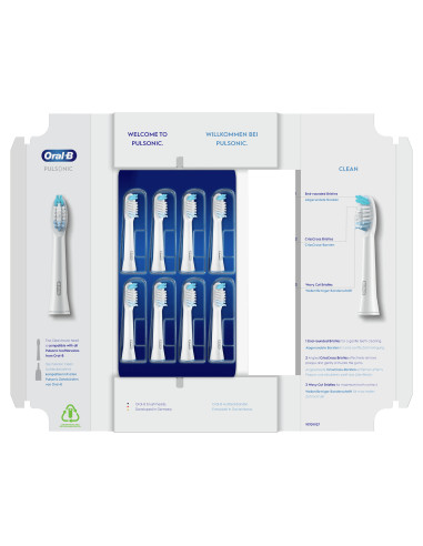 Oral-B Pulsonic Clean 81748491 cepillo de cabello 8 pieza(s) Blanco