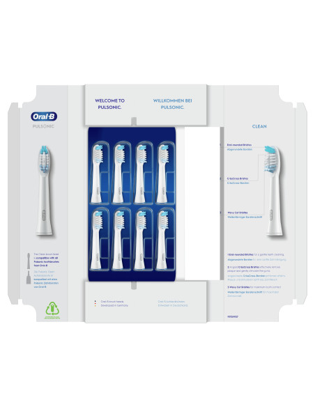 Oral-B Pulsonic Clean 81748491 cepillo de cabello 8 pieza(s) Blanco
