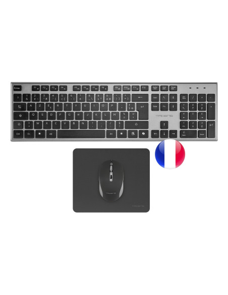 Tacens 6ZENITHFR teclado Ratón incluido Hogar   Oficina RF inalámbrico AZERTY Francés Gris