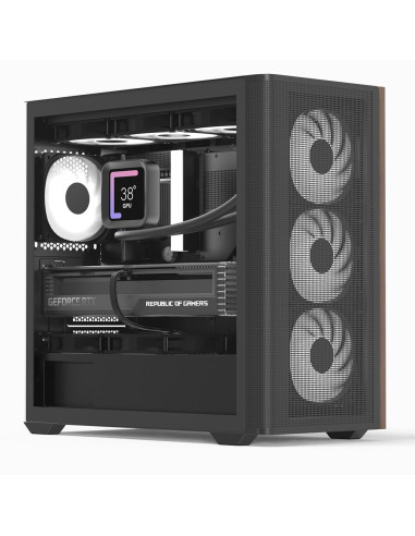 Aerocool D301A Mini Tower Negro, Madera