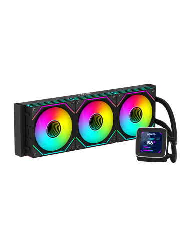 ABYSM Oceanic LCD 360 ARGB Procesador Sistema de refrigeración líquida todo en uno 12 cm Negro 1 pieza(s)