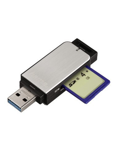 Hama 123900 lector de tarjeta USB 3.2 Gen 1 (3.1 Gen 1) Negro, Plata