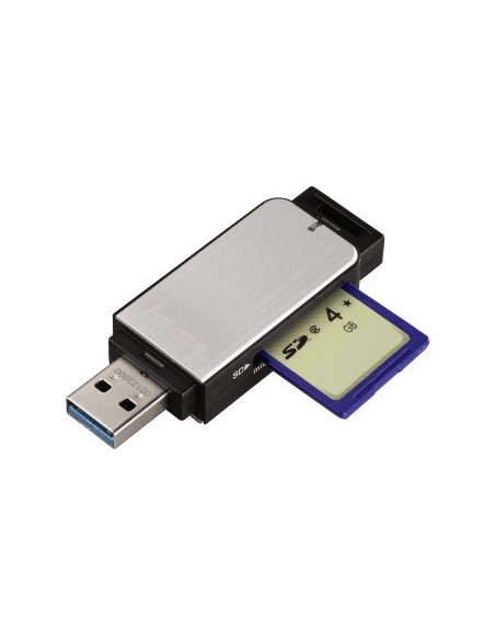 Hama 123900 lector de tarjeta USB 3.2 Gen 1 (3.1 Gen 1) Negro, Plata