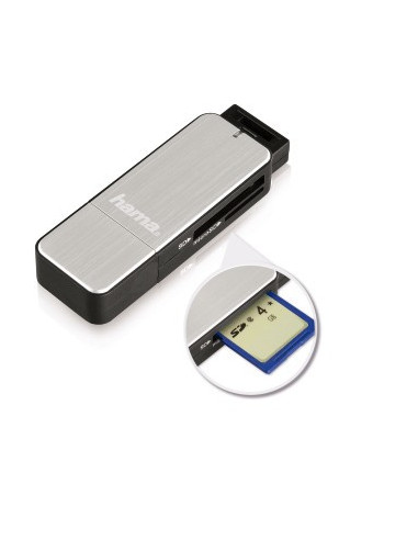 Hama 123900 lector de tarjeta USB 3.2 Gen 1 (3.1 Gen 1) Negro, Plata