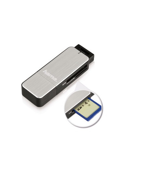 Hama 123900 lector de tarjeta USB 3.2 Gen 1 (3.1 Gen 1) Negro, Plata