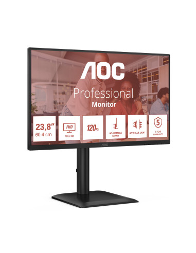 AOC E4 24E4CV pantalla para PC 60,5 cm (23.8") 1920 x 1080 Pixeles Full HD LED Negro