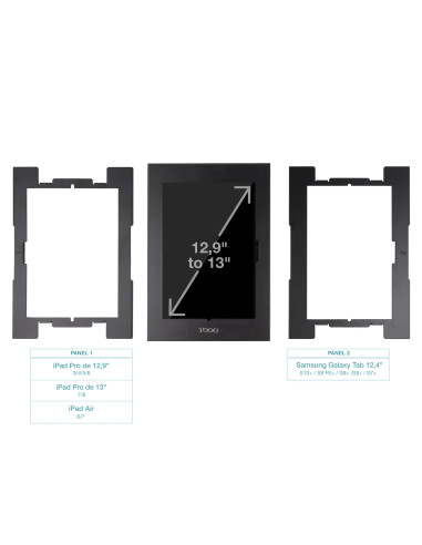 TooQ Marco Antirrobo para Tablets de 12,4” a 13”, Negro