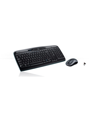 Logitech Wireless Combo MK330 teclado Ratón incluido Oficina USB QWERTY Internacional de EE.UU. Negro