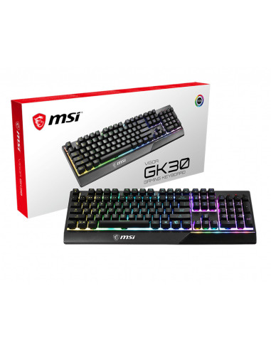 MSI Vigor GK30 teclado Juego USB QWERTY Español Negro