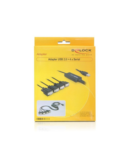 DeLOCK 61887 cable de serie Negro 1,4 m USB tipo A DB-9