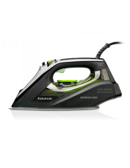 Taurus Geyser ECO 3000 Plancha a vapor Suela antiadherente 3000 W Negro, Verde, Gris