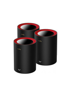 Cudy M3000 3-Pack Doble banda (2,4 GHz   5 GHz) Wi-Fi 6 (802.11ax) Negro, Rojo 1 Interno