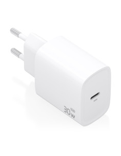 AISENS Cargador GaN 30W, 1xUSB-C PD3.0, Blanco