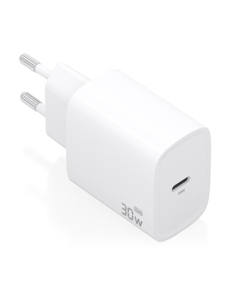 AISENS Cargador GaN 30W, 1xUSB-C PD3.0, Blanco