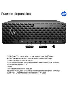 HP Z2 SFF G1i Wolf Pro Security Edition Intel Core Ultra 7 265 32 GB DDR5-SDRAM 1 TB SSD Windows 11 Pro Puesto de trabajo AI Wor