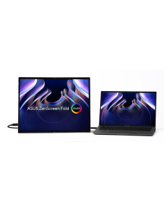 ASUS ZenScreen Fold OLED MQ17QH pantalla para PC 43,9 cm (17.3") 2560 x 1920 Pixeles Quad HD Plata
