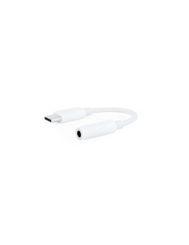 Nanocable Cable Adaptador Audio USB-C M a Jack 3.5 H, 11 cm, Blanco