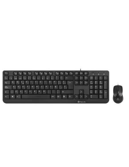 NGS Cocoa Kit, QWERTY, PT teclado Ratón incluido Universal USB Portugués Negro