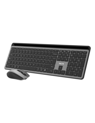 NGS ECLIPSE teclado Ratón incluido Hogar   Oficina RF Wireless + Bluetooth QWERTY Inglés Gris