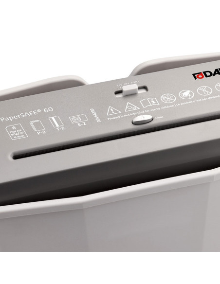 Dahle PaperSAFE 60 triturador de papel Corte en tiras 70 dB 22 cm Gris