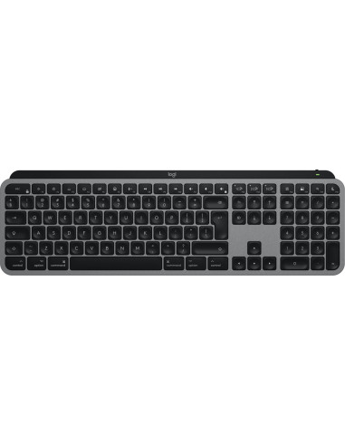 Logitech Master MX Keys S for Mac teclado Oficina RF Wireless + Bluetooth QWERTY Internacional de EE.UU. Aluminio, Negro