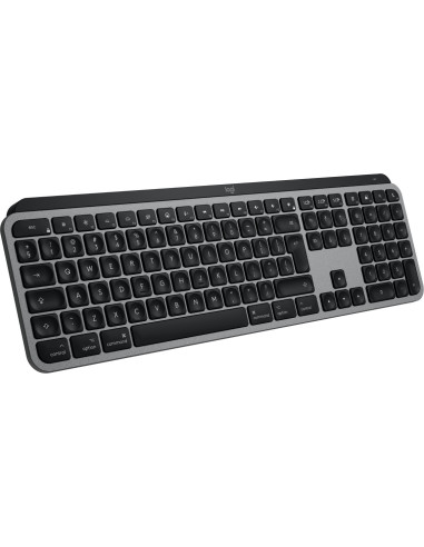 Logitech Master MX Keys S for Mac teclado Oficina RF Wireless + Bluetooth QWERTY Internacional de EE.UU. Aluminio, Negro