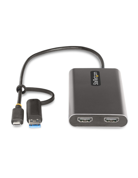 StarTech.com Adaptador USB-C a HDMI Doble - USB Tipo C a 2 Monitores HDMI - 4K 60Hz - Entrega de Alimentación PD de 100W con
