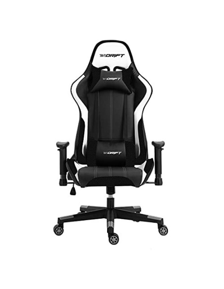 DRIFT DR175 Silla para videojuegos universal Asiento acolchado Negro, Blanco
