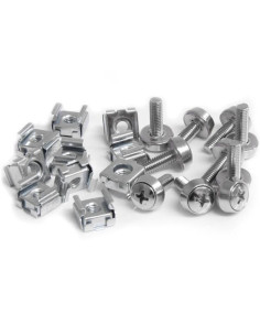 StarTech.com Paquete de 50 Tornillos y Tuercas Enjauladas Cage Nuts M5 para Rack Armario Servidores 2