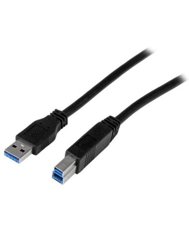 StarTech.com Cable Certificado 1m USB 3.0 Super Speed USB B Macho a USB A Macho Adaptador para Impresora - Negro