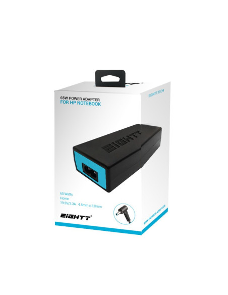 Eightt EHP65B adaptador e inversor de corriente Universal 65 W Negro