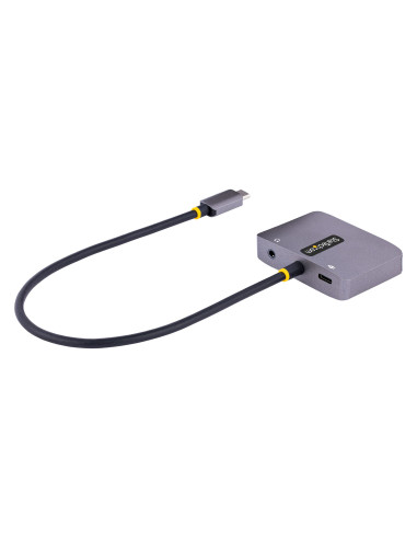 StarTech.com Adaptador de Vídeo USB C, Adaptador Multipuertos USB Tipo C a HDMI VGA con Salida de Audio de 3,5mm, HDR 4K a