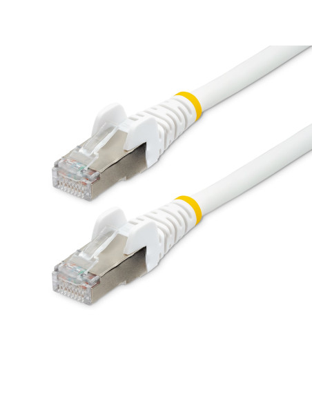 StarTech.com Cable de 1m de Red Ethernet CAT6a - Blanco - Low Smoke Zero Halogen (LSZH) - 10GbE - 500MHz - PoE++ de 100W -