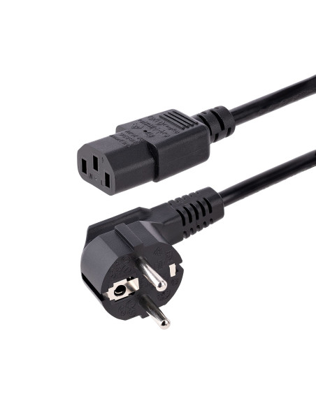 StarTech.com Cable de 3m (10 pies) de Alimentación para Ordenador, 18AWG, UE Schuko a C13, 250V 10A, Cable de Corriente, Cable