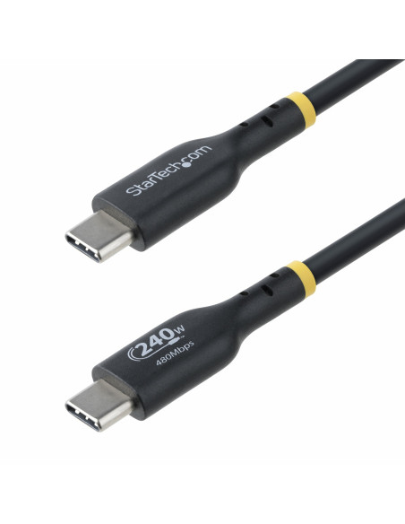 StarTech.com Cable de Carga USB-C de 4m - Cable USB Tipo C - Certificación USB-IF - PD de 240W EPR - Cable USB 2.0 USB-C de