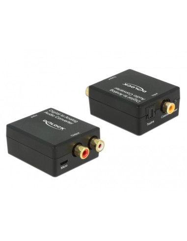 DeLOCK 63477 convertidor de audio Negro