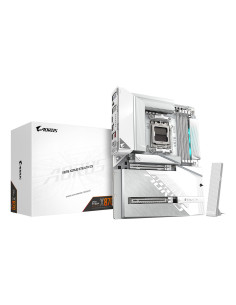 GIGABYTE X870 AORUS STEALTH ICE Placa Base – Compatible con procesadores AMD Ryzen 9000, VRM digital de 16+2+2 fases, hasta