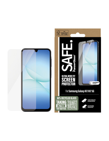 PanzerGlass SAFE. by ® Screen Protector Samsung Galaxy A17 | A17 5G | Ultra-Wide Fit w. EasyAligner Protector de pantalla 1