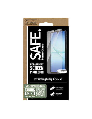 PanzerGlass SAFE. by ® Screen Protector Samsung Galaxy A17 | A17 5G | Ultra-Wide Fit w. EasyAligner Protector de pantalla 1