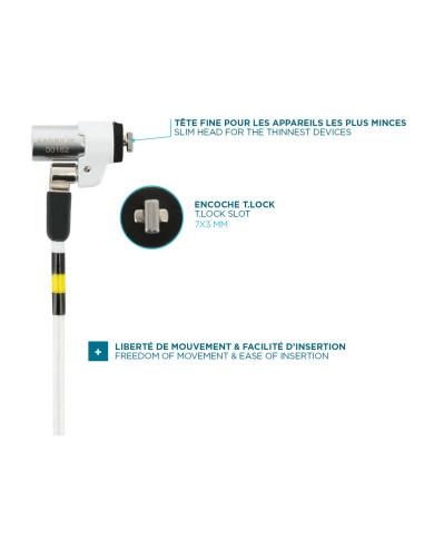 Mobilis 001325 cable antirrobo Blanco 1,8 m