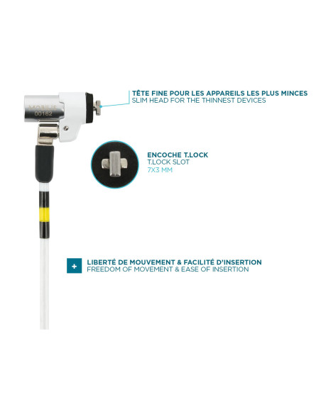 Mobilis 001325 cable antirrobo Blanco 1,8 m