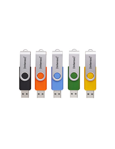 Intenso 5 x Memoria USB Office Line, 16 GB, USB-A, 3.2 Gen 1x1, colores surtidos
