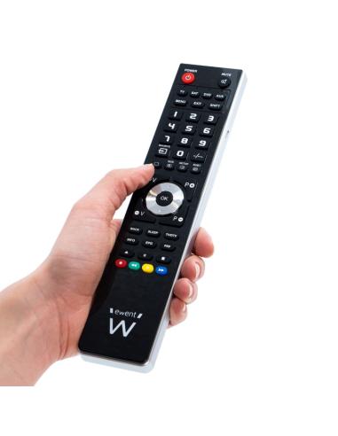 MANDO A DISTANCIA UNIVERSAL EWENT TV 4 EN 1 PROGRAMABLE POR CABLE NEGRO EW1570