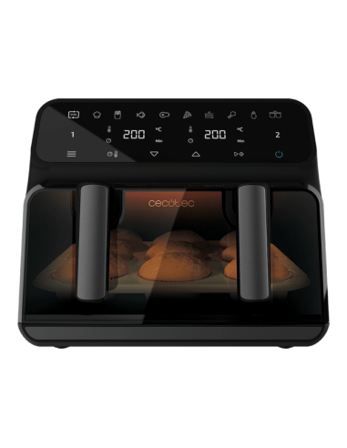 FREIDORA AIRE CECOTEC CECOFRY ADVANCE 9000 WINDOW / DOS CUBETAS CON DIVISION / 2200 W / 9L / 04986