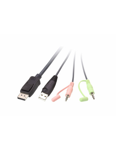 ATEN Switch KVM formato cable DisplayPort USB de 2 puertos selector remoto de puerto
