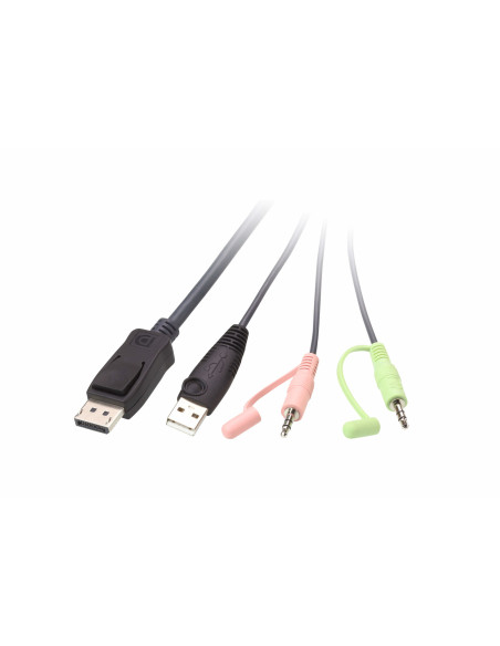 ATEN Switch KVM formato cable DisplayPort USB de 2 puertos selector remoto de puerto