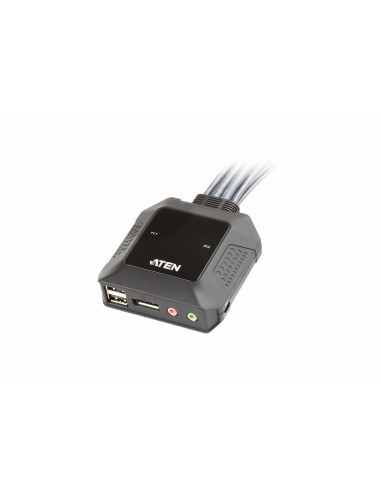 ATEN Switch KVM formato cable DisplayPort USB de 2 puertos selector remoto de puerto