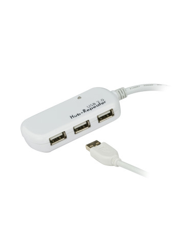ATEN Cable extensor USB 2.0 de 12 m con hub de cuatro puertos (soporta conexión en cadena hasta 60 m)